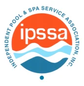 Logo of Independent Pool & Spa Service Association, Inc. with the text 'ipssa' over stylized waves inside a circle.